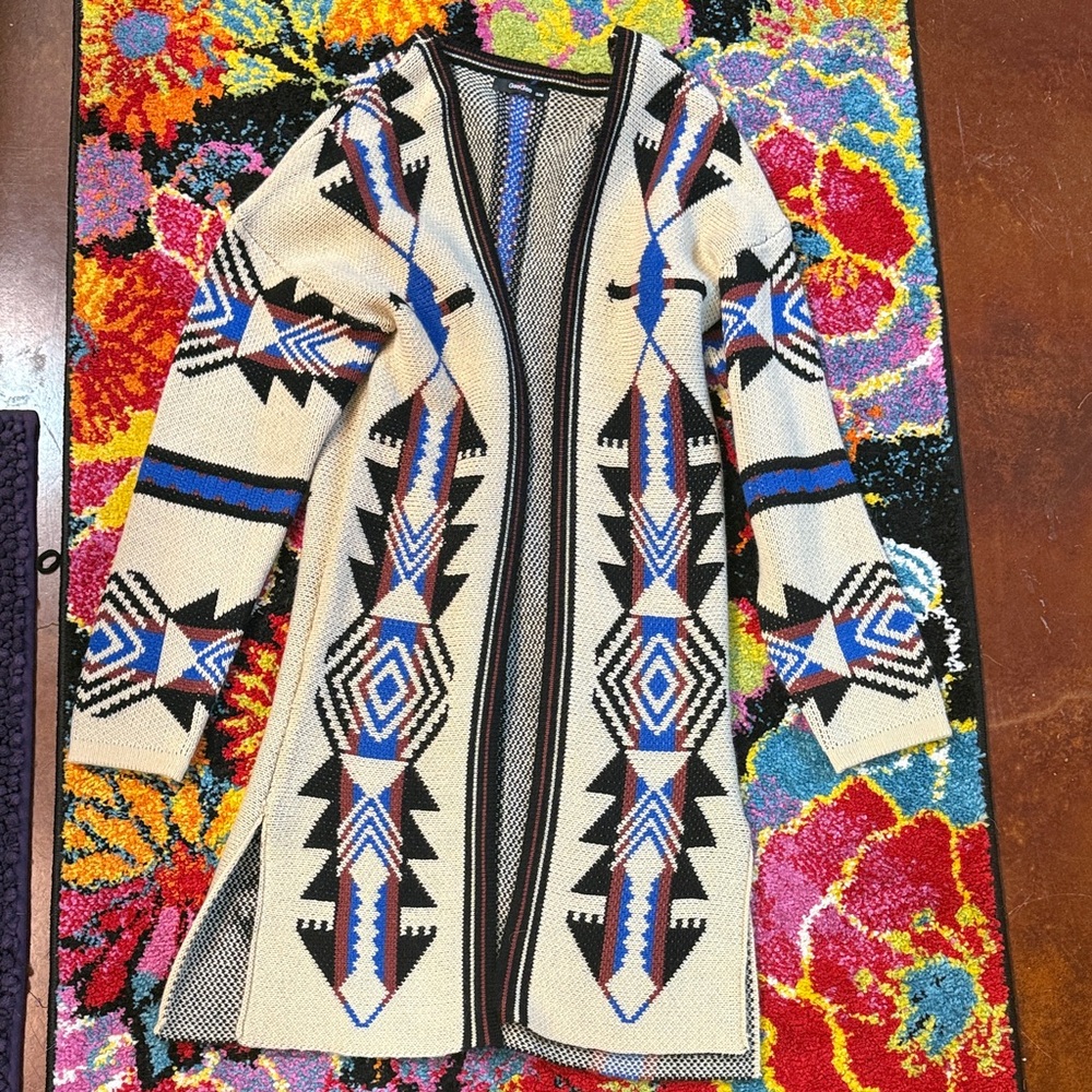Geometric Patterned Women's Sweater - Multicolor